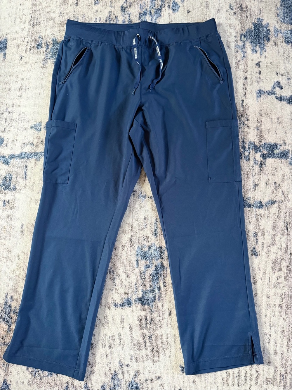 Med Couture Navy Boot Cut Scrub Pants with Drawstring